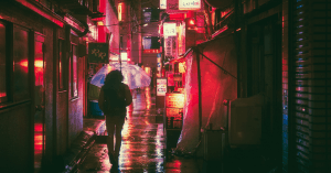 Japanese street signs and conversation bubbles in various languages